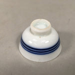 Japanese Porcelain Sake Cup Guinomi Sakazuki Vtg Blue White Line GU832