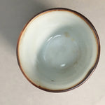 Japanese Porcelain Sake Cup Guinomi Sakazuki Vtg Blue White Lucky Plants GU762