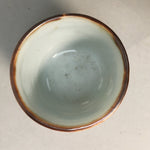 Japanese Porcelain Sake Cup Guinomi Sakazuki Vtg Blue White Lucky Plants GU763