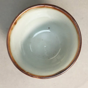 Japanese Porcelain Sake Cup Guinomi Sakazuki Vtg Blue White Lucky Plants GU765