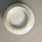 Japanese Porcelain Sake Cup Guinomi Sakazuki Vtg Blue White Lucky Plants GU765