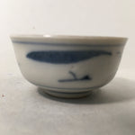 Japanese Porcelain Sake Cup Guinomi Sakazuki Vtg Blue White Men GU752