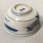 Japanese Porcelain Sake Cup Guinomi Sakazuki Vtg Blue White Men GU752