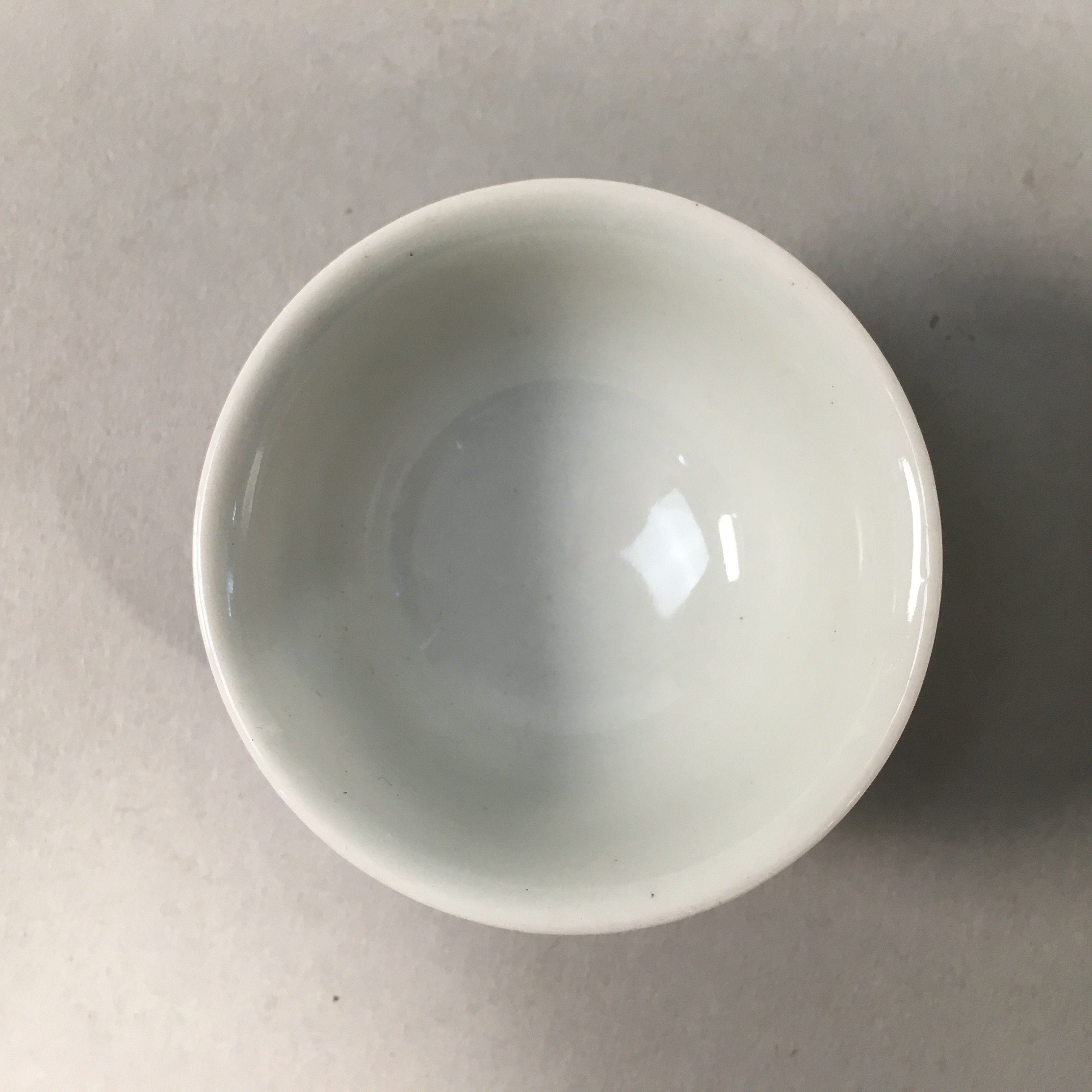 Japanese Porcelain Sake Cup Guinomi Sakazuki Vtg Blue White Mountain GU874