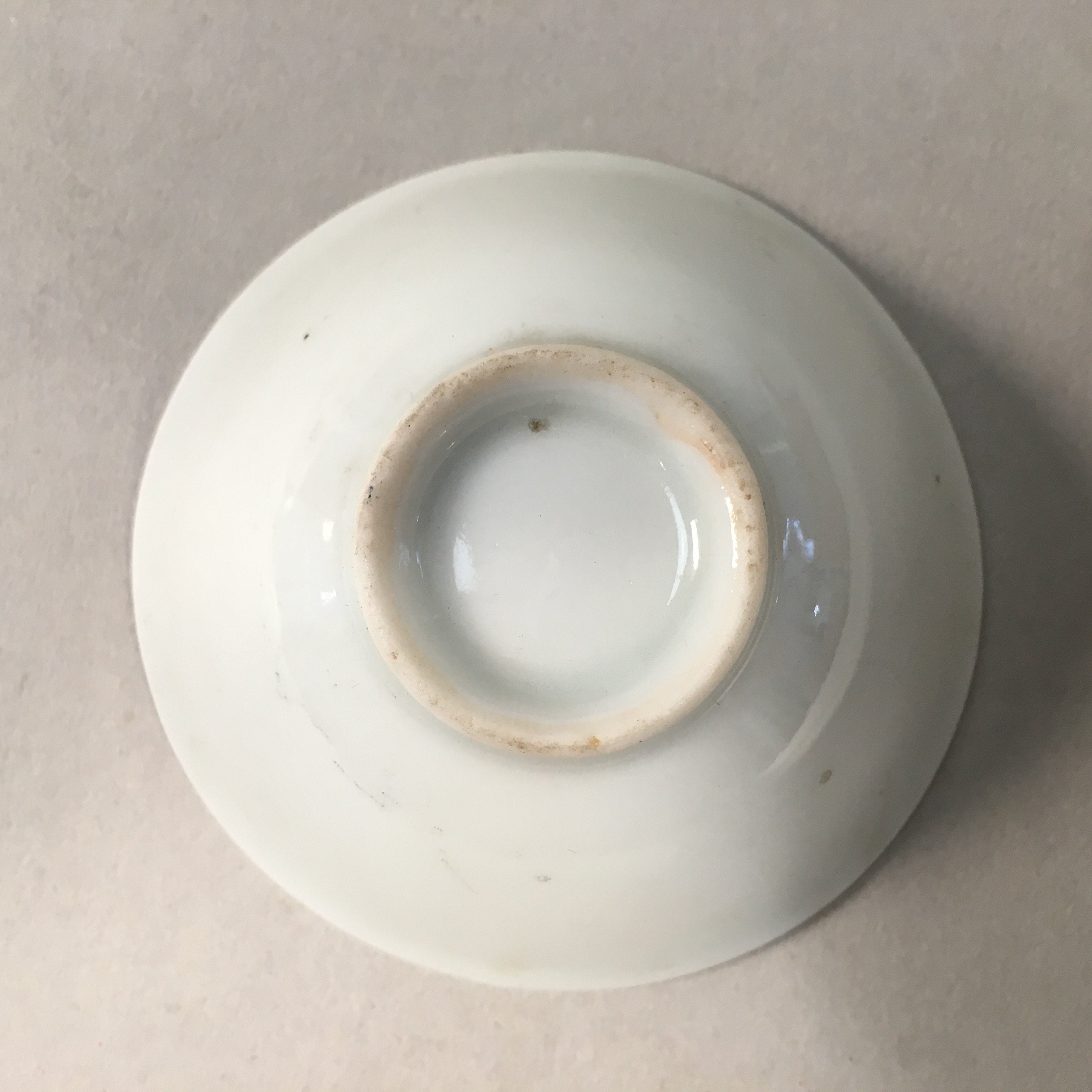 Japanese Porcelain Sake Cup Guinomi Sakazuki Vtg Blue White Mt.Fuji GU857