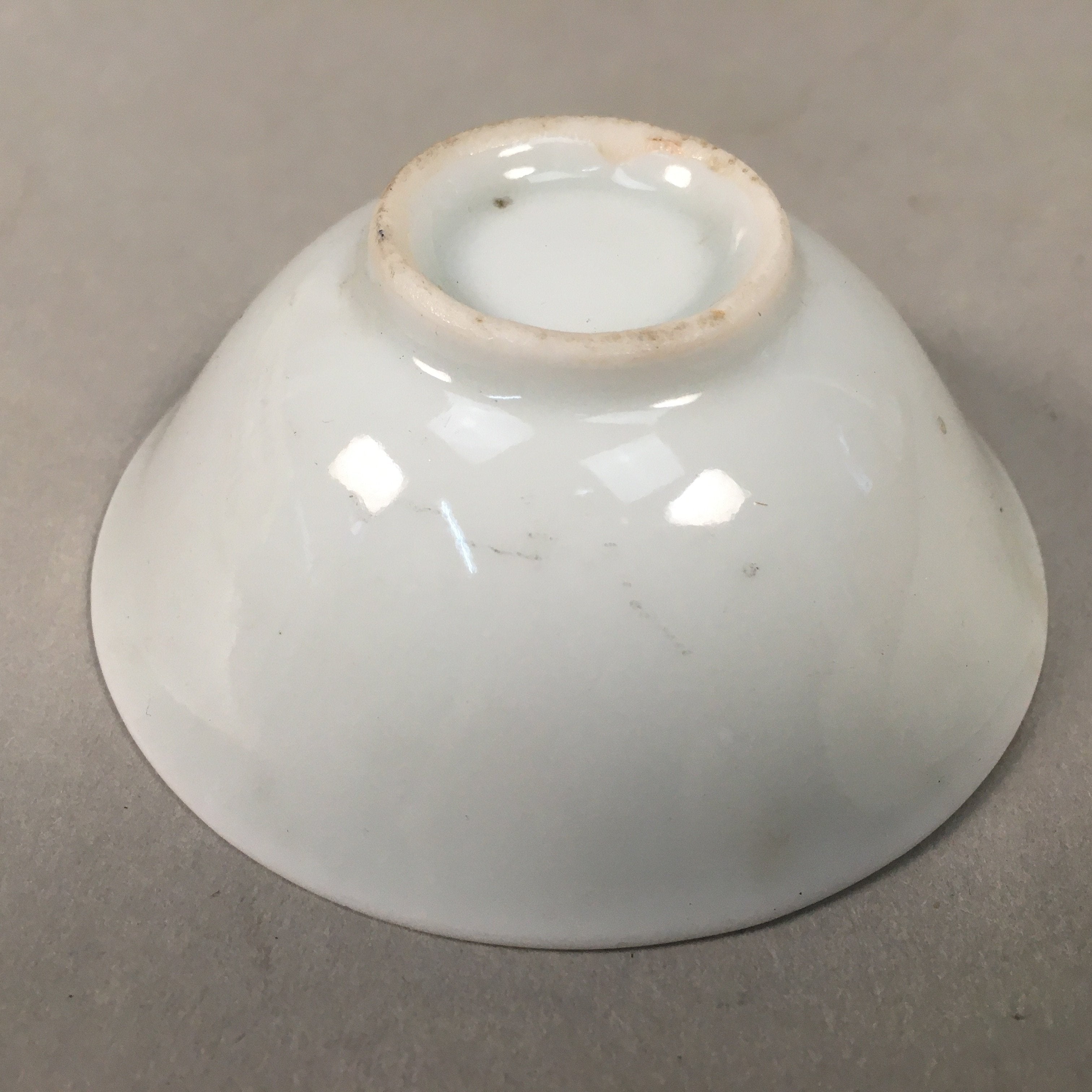 Japanese Porcelain Sake Cup Guinomi Sakazuki Vtg Blue White Mt.Fuji GU857