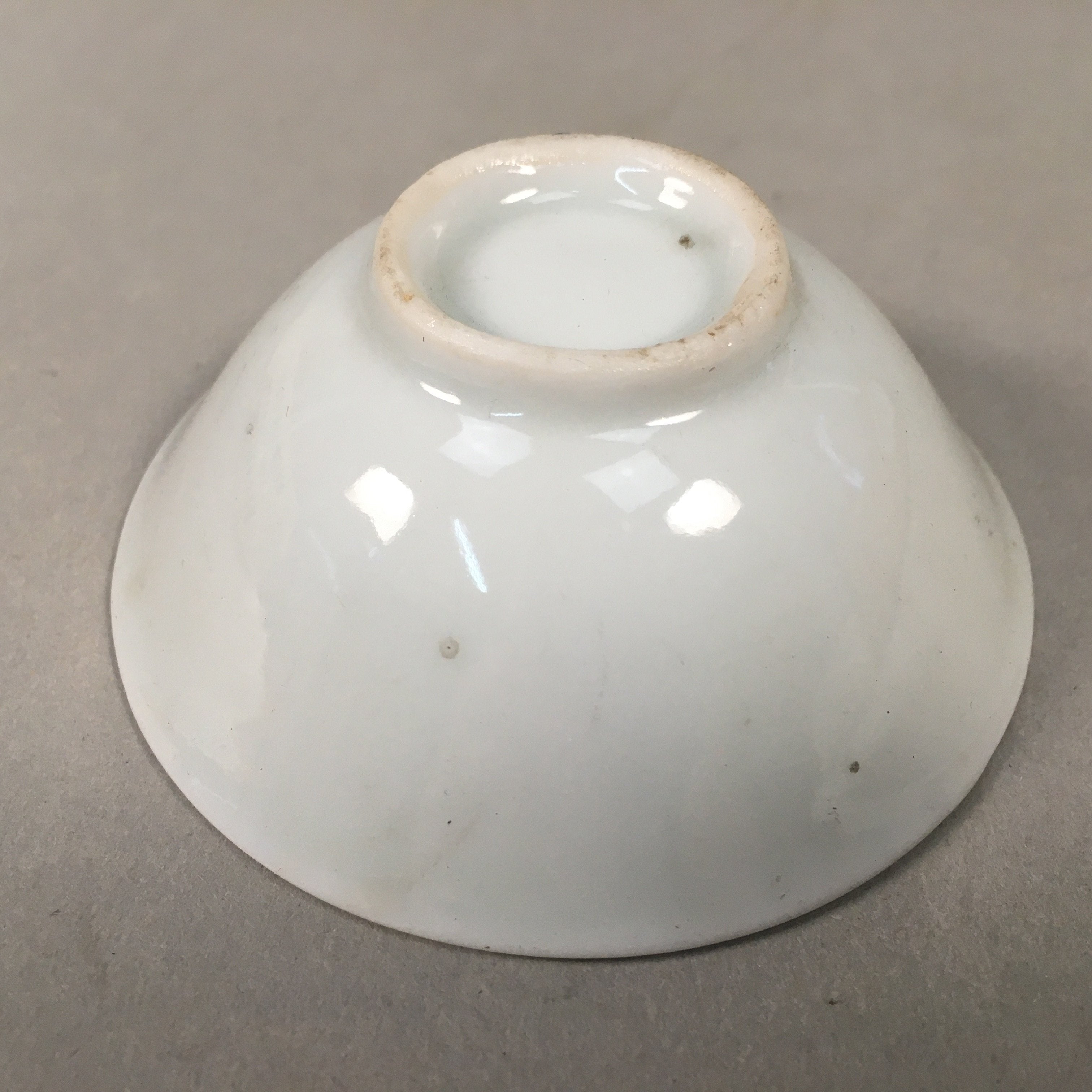 Japanese Porcelain Sake Cup Guinomi Sakazuki Vtg Blue White Mt.Fuji GU857