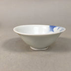 Japanese Porcelain Sake Cup Guinomi Sakazuki Vtg Blue White Plum Blossom GU855
