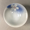 Japanese Porcelain Sake Cup Guinomi Sakazuki Vtg Blue White Plum Blossom GU855