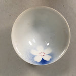 Japanese Porcelain Sake Cup Guinomi Sakazuki Vtg Blue White Sakura GU823