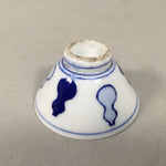 Japanese Porcelain Sake Cup Guinomi Sakazuki Vtg Blue White Sometsuke GU344