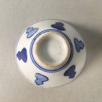 Japanese Porcelain Sake Cup Guinomi Sakazuki Vtg Blue White Sometsuke GU346