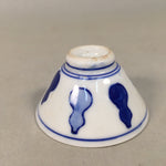 Japanese Porcelain Sake Cup Guinomi Sakazuki Vtg Blue White Sometsuke GU346