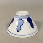 Japanese Porcelain Sake Cup Guinomi Sakazuki Vtg Blue White Sometsuke GU348