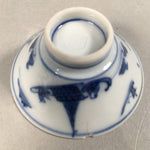 Japanese Porcelain Sake Cup Guinomi Sakazuki Vtg Blue White Sometsuke GU810