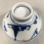 Japanese Porcelain Sake Cup Guinomi Sakazuki Vtg Blue White Sometsuke GU810