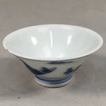 Japanese Porcelain Sake Cup Guinomi Sakazuki Vtg Blue White Sometsuke GU810