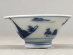 Japanese Porcelain Sake Cup Guinomi Sakazuki Vtg Blue White Sometsuke GU810