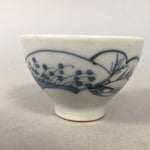 Japanese Porcelain Sake Cup Guinomi Sakazuki Vtg Blue White Sometsuke GU822