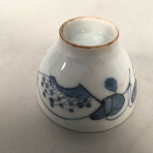 Japanese Porcelain Sake Cup Guinomi Sakazuki Vtg Blue White Sometsuke GU822