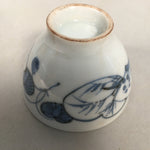 Japanese Porcelain Sake Cup Guinomi Sakazuki Vtg Blue White Sometsuke GU822