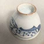 Japanese Porcelain Sake Cup Guinomi Sakazuki Vtg Blue White Sometsuke GU822