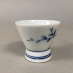 Japanese Porcelain Sake Cup Guinomi Sakazuki Vtg Blue White Sometsuke GU829