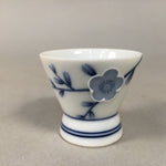 Japanese Porcelain Sake Cup Guinomi Sakazuki Vtg Blue White Sometsuke GU829