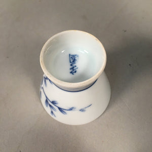 Japanese Porcelain Sake Cup Guinomi Sakazuki Vtg Blue White Sometsuke GU829