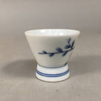 Japanese Porcelain Sake Cup Guinomi Sakazuki Vtg Blue White Sometsuke GU831