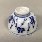 Japanese Porcelain Sake Cup Guinomi Sakazuki Vtg Blue White Sometsuke GU842