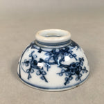 Japanese Porcelain Sake Cup Guinomi Sakazuki Vtg Blue White Sometsuke GU843