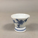 Japanese Porcelain Sake Cup Guinomi Sakazuki Vtg Blue White Sometsuke GU865