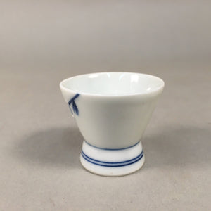 Japanese Porcelain Sake Cup Guinomi Sakazuki Vtg Blue White Sometsuke GU865