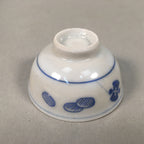 Japanese Porcelain Sake Cup Guinomi Sakazuki Vtg Blue White Sometsuke GU866