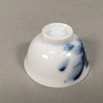 Japanese Porcelain Sake Cup Guinomi Sakazuki Vtg Blue White Sometsuke GU868