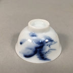 Japanese Porcelain Sake Cup Guinomi Sakazuki Vtg Blue White Sometsuke GU868