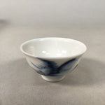 Japanese Porcelain Sake Cup Guinomi Sakazuki Vtg Blue White Sometsuke GU868