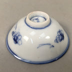 Japanese Porcelain Sake Cup Guinomi Sakazuki Vtg Blue White Sometsuke GU871