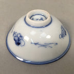Japanese Porcelain Sake Cup Guinomi Sakazuki Vtg Blue White Sometsuke GU871