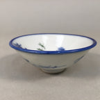 Japanese Porcelain Sake Cup Guinomi Sakazuki Vtg Blue White Sometsuke GU871