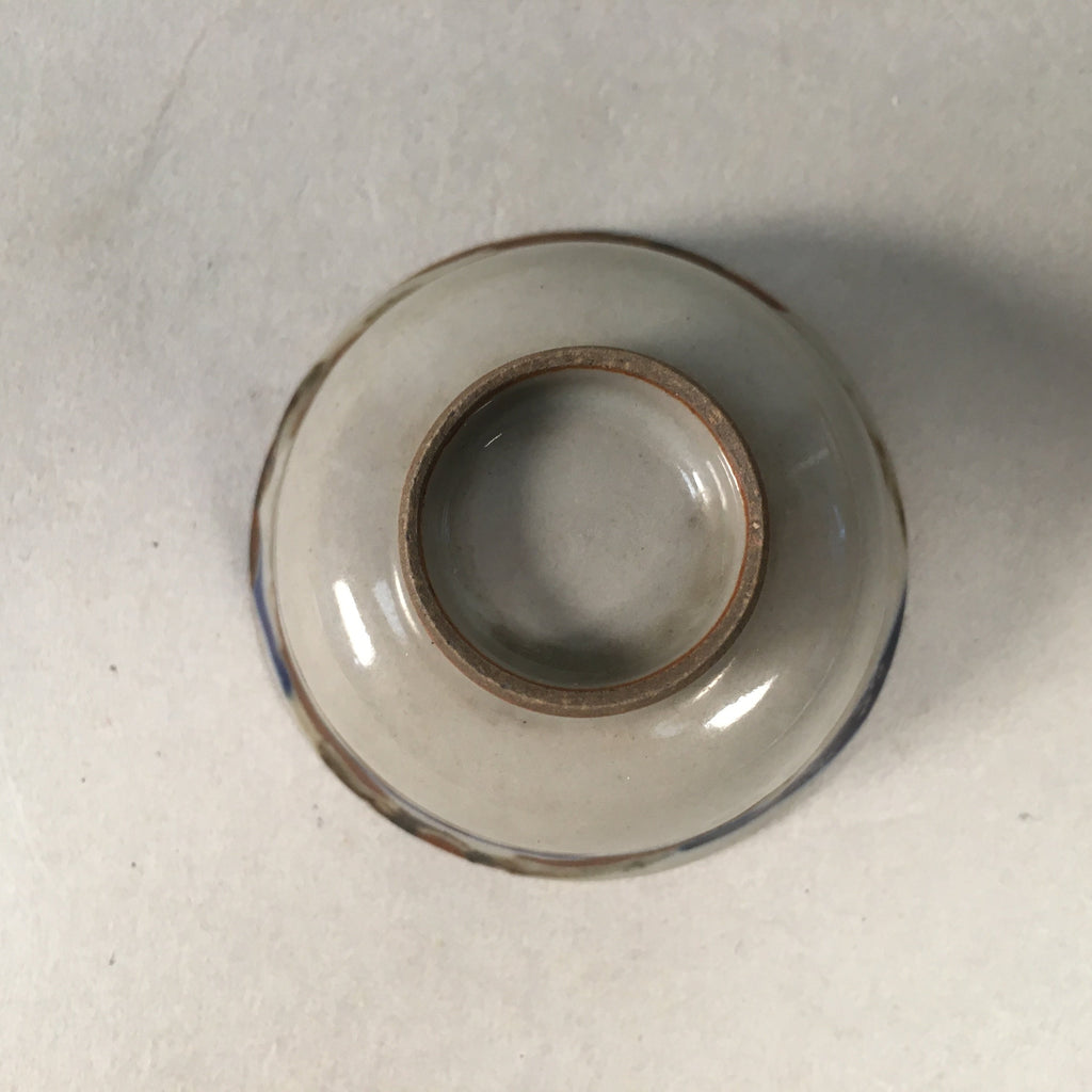 Japanese Porcelain Sake Cup Guinomi Sakazuki Vtg Brown Gray GU833