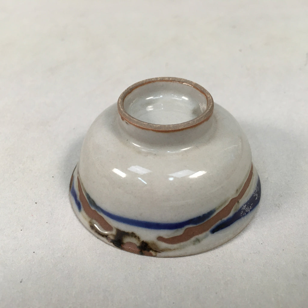 Japanese Porcelain Sake Cup Guinomi Sakazuki Vtg Brown Gray GU833
