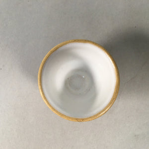Japanese Porcelain Sake Cup Guinomi Sakazuki Vtg Brown Marble GU835