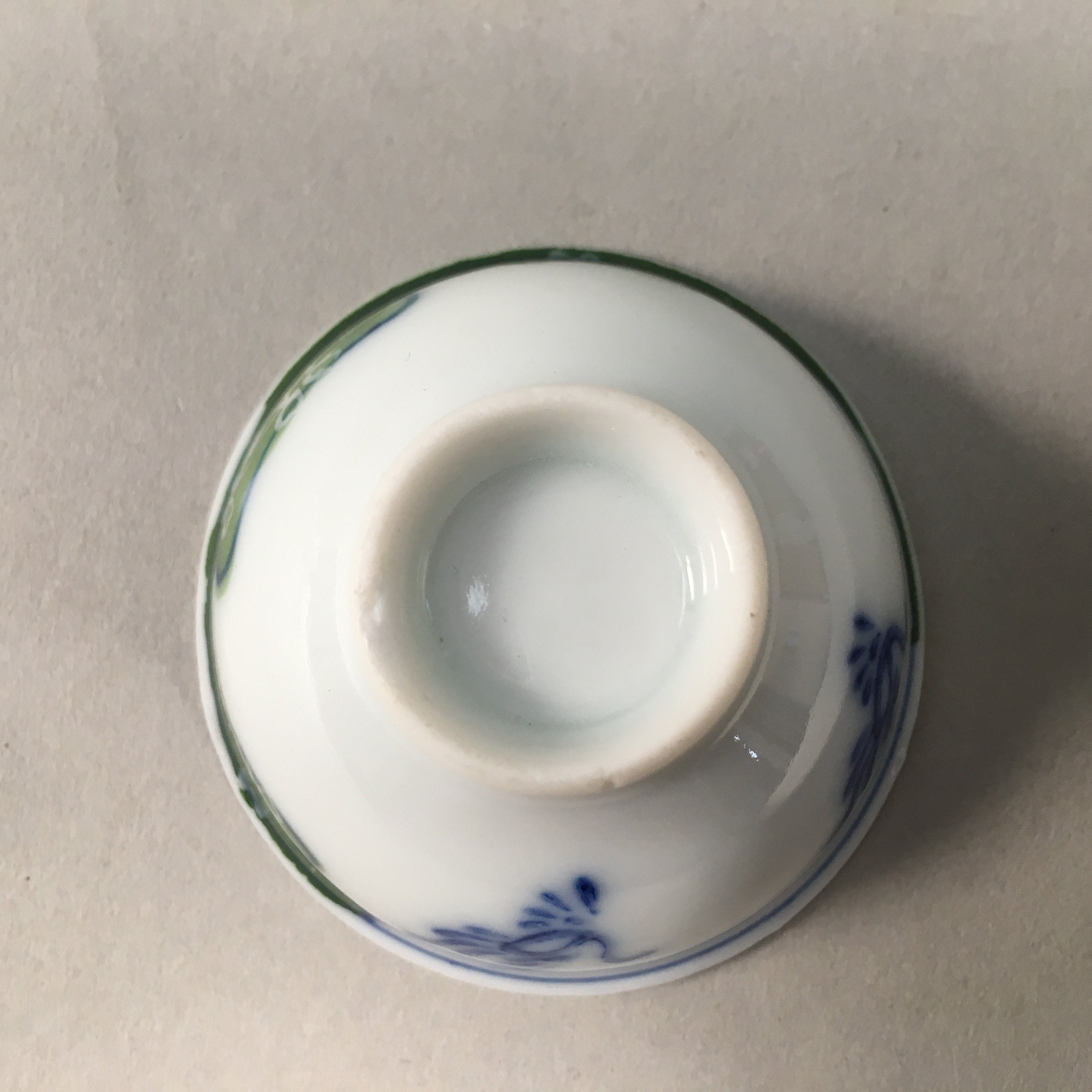 Japanese Porcelain Sake Cup Guinomi Sakazuki Vtg Cherry Blossom Phoenix GU861