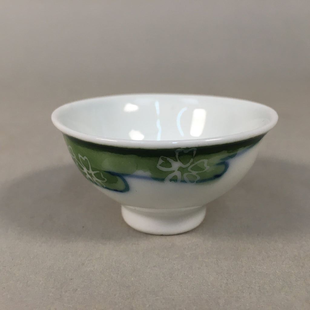 Japanese Porcelain Sake Cup Guinomi Sakazuki Vtg Cherry Blossom Phoenix GU861