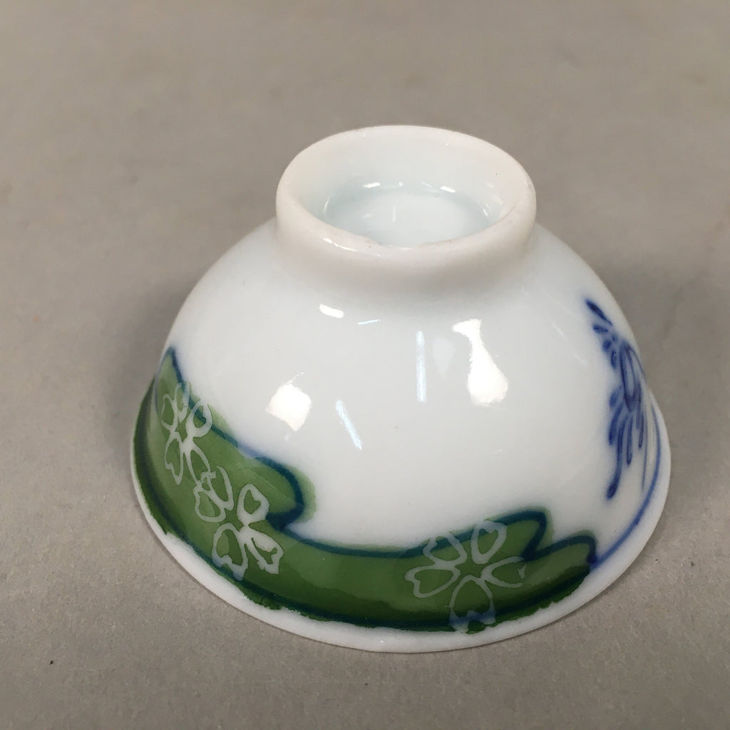 Japanese Porcelain Sake Cup Guinomi Sakazuki Vtg Cherry Blossom Phoenix GU861