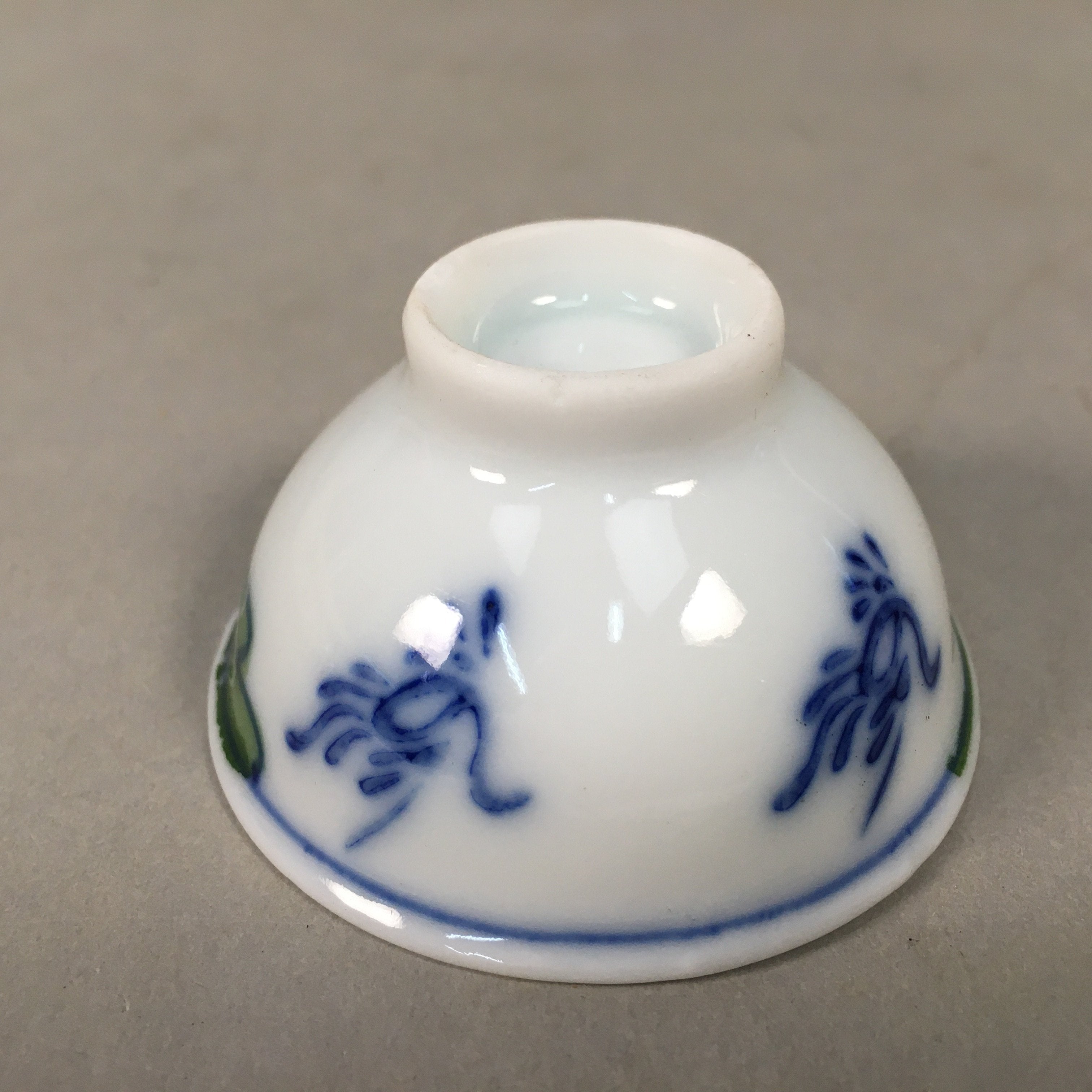 Japanese Porcelain Sake Cup Guinomi Sakazuki Vtg Cherry Blossom Phoenix GU861
