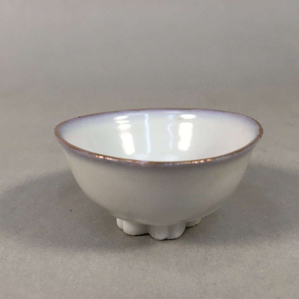 Japanese Porcelain Sake Cup Guinomi Sakazuki Vtg Daruma Cherry Blossom GU881