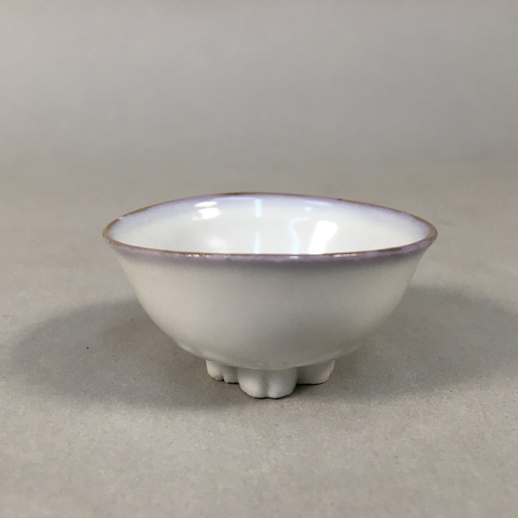 Japanese Porcelain Sake Cup Guinomi Sakazuki Vtg Daruma Cherry Blossom GU881